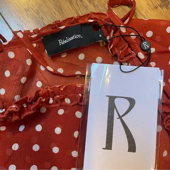 NWT Réalisation Par The Esmé Rouge Spot 100% Silk Slip Dress Size S - Picture 4 of 15